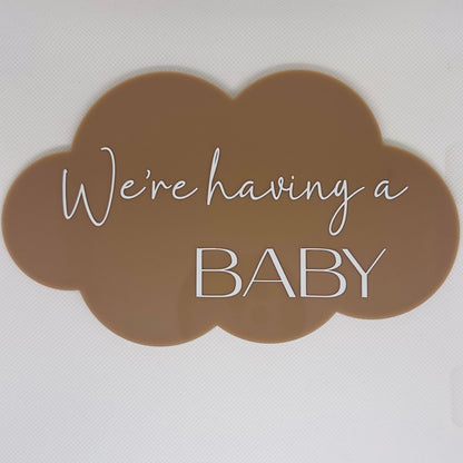 We're Having A Baby!  Cloud-Shaped Pregnancy Announcement - Coffee (SALE)