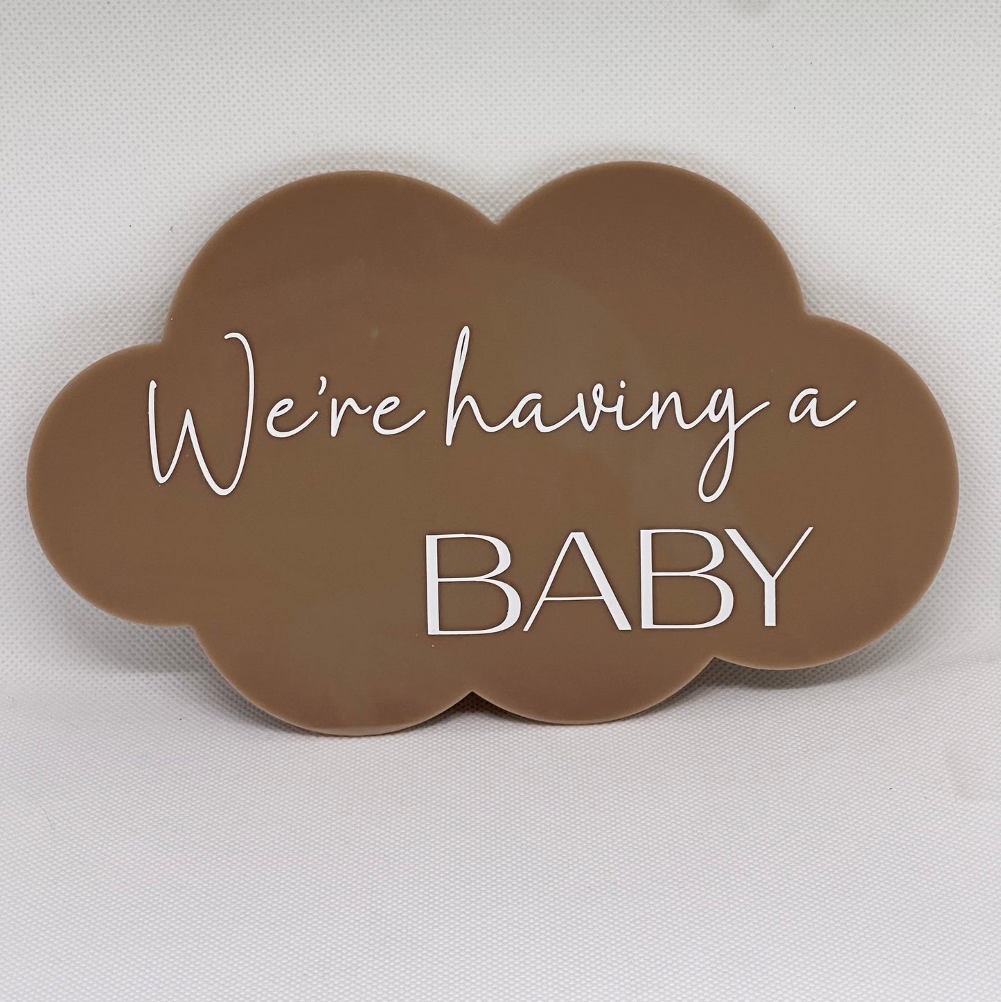 We're Having A Baby!  Cloud-Shaped Pregnancy Announcement - Coffee (SALE)