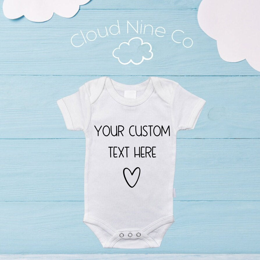 Custom baby onesie, create your own bodysuit, custom text baby onesie, baby shower gift, newborn gift, personalised romper, your text onesie