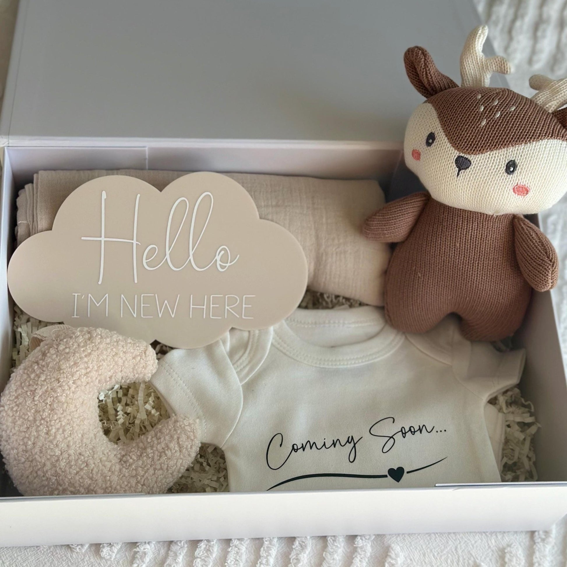 Newborn Baby Gift Box, Baby Hamper, New Baby Unisex Gift Set, Baby Shower Gift Idea, Gender Neutral Welcome Home Box, Baby Boy Baby Girl