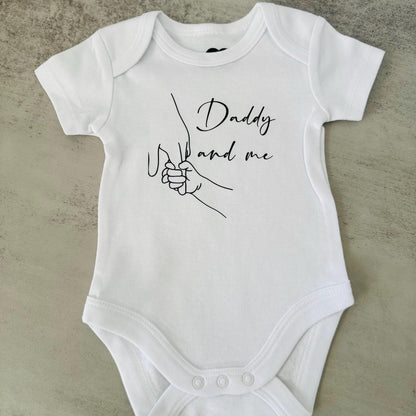 Daddy and Me onesie, Our First Fathers Day bodysuit, fathers day outfit, husband gift, dad gift, Daddy & Me holding hands,my 1st baby romper