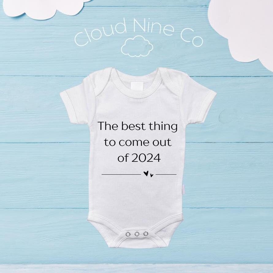 The Best Thing To Come Out Of 2024 announcement onesie, custom pregnancy reveal bodysuit, baby shower gift, newborn reveal outfit, 2024 baby