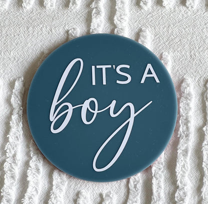 Double Sided Gender Reveal Discs, Its A Boy, Its A Girl, Gender Announcement Plaques, Pregnancy Reveal Duo, Dual Gender Announcement Signs