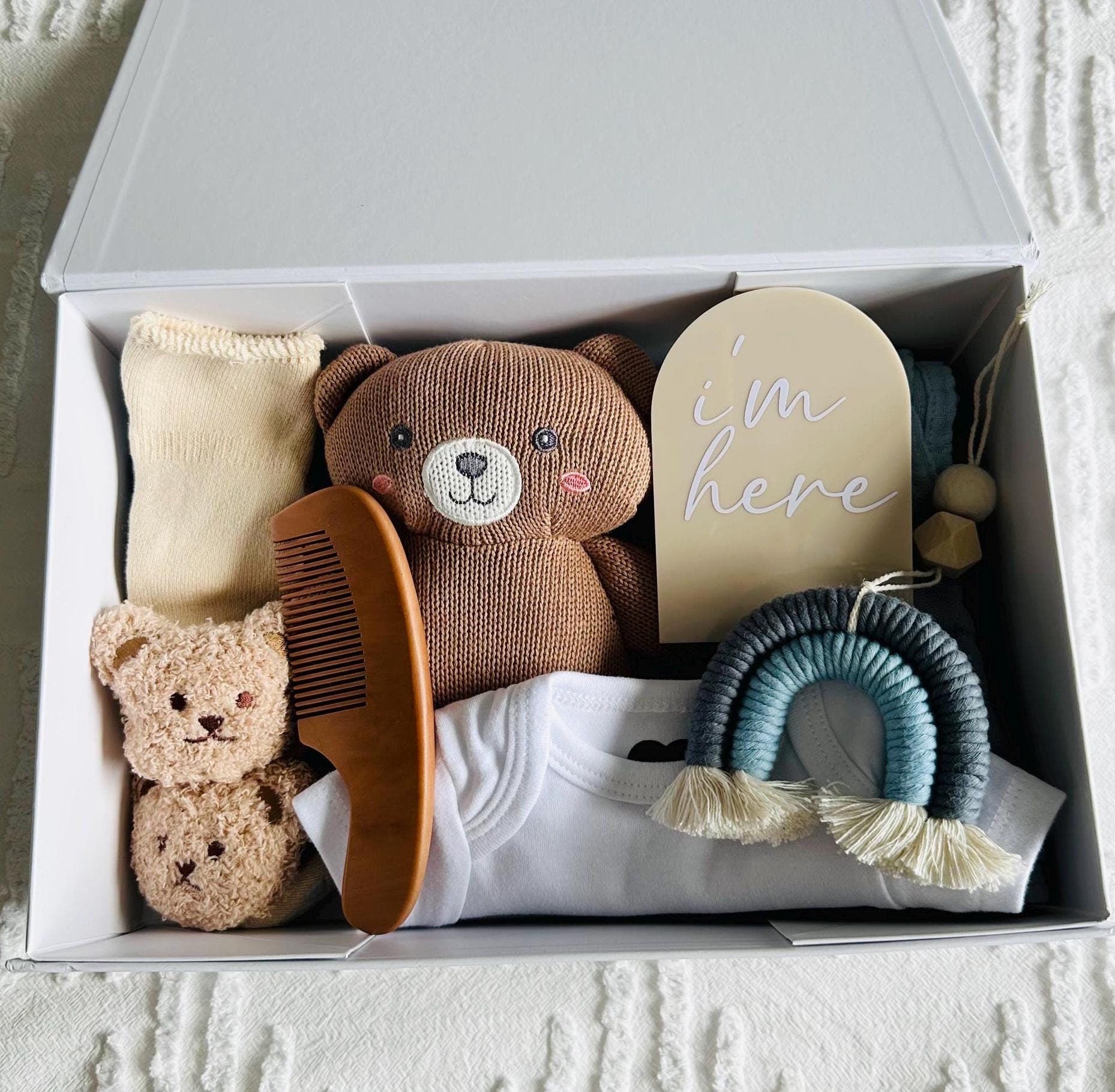 Newborn Baby Boy Gift Box, Baby Hamper, New Baby Boy Gift Set, Baby Shower Gift Idea, Welcome Home Newborn Box, Gift Basket Keepsake