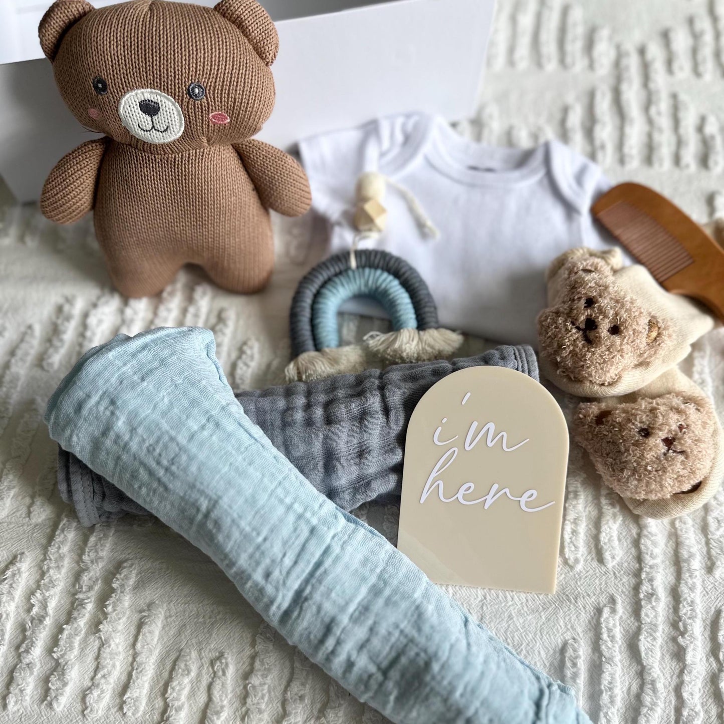 Newborn Baby Boy Gift Box, Baby Hamper, New Baby Boy Gift Set, Baby Shower Gift Idea, Welcome Home Newborn Box, Gift Basket Keepsake