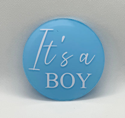 It's A Boy It's A Girl pregnancy announcement, dual gender reveal discs, gender announcement duo, boy girl twins dcda twins gender reveal